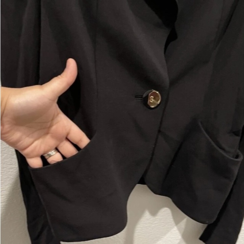 Leifsdottir for Anthropologie Black Blazer with Floral Lining-size 6 - Picture 4 of 11